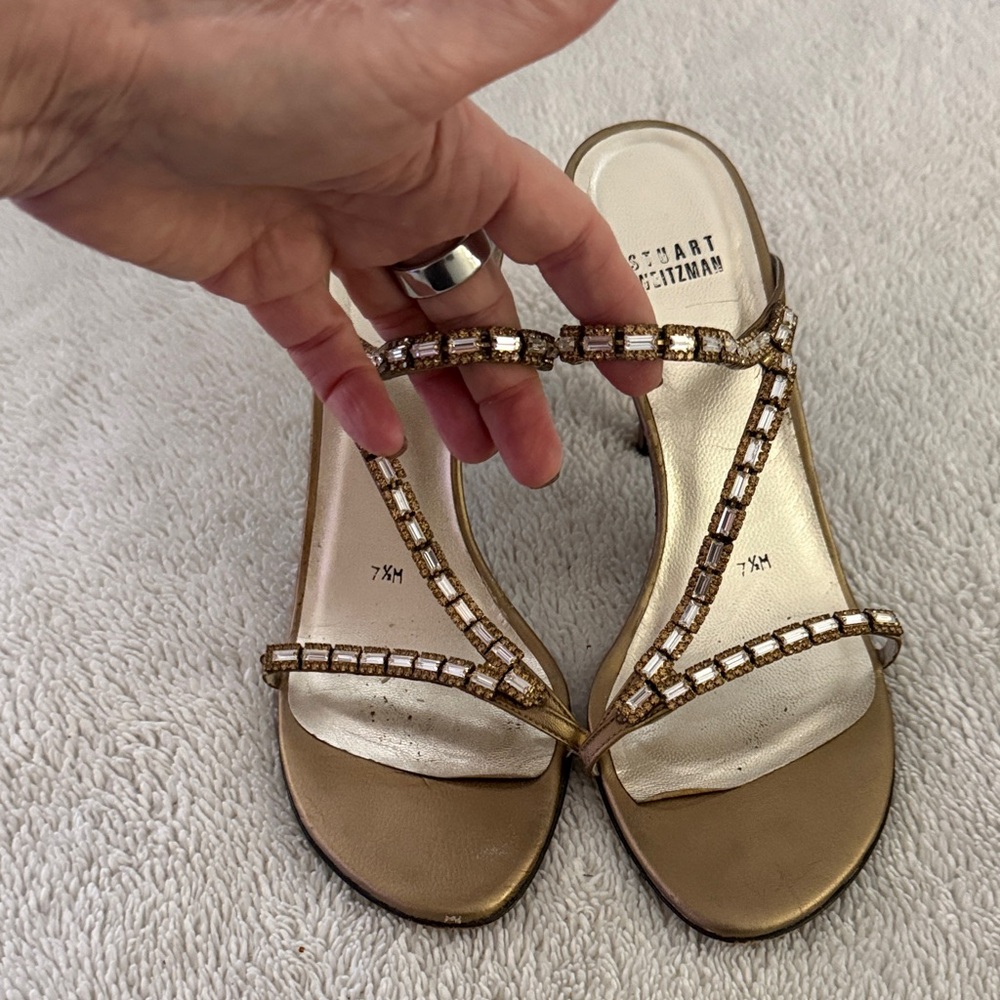 Stuart Weitzman Metallic Gold Heels